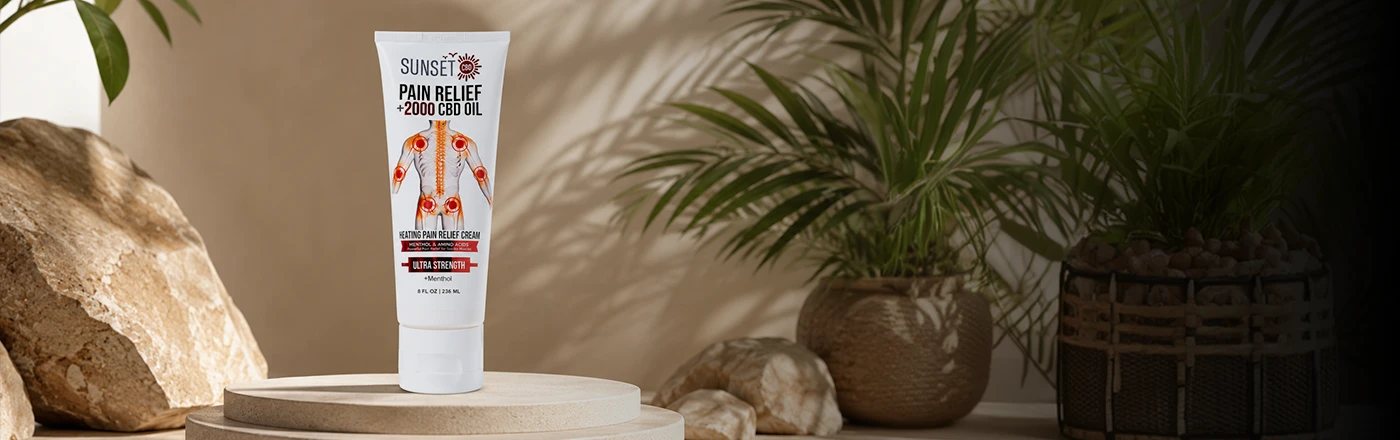 Sunset CBD Pain Relief Cream Closing Banner